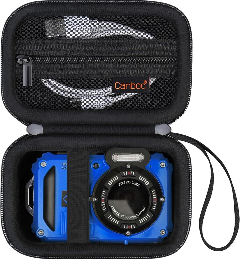 Canboc Carrying Case for Kodak PIXPRO WPZ2 Rugged Waterproof Digital Camera, Mesh Pocket fits USB Cable, Black (Case Only) - Image 1